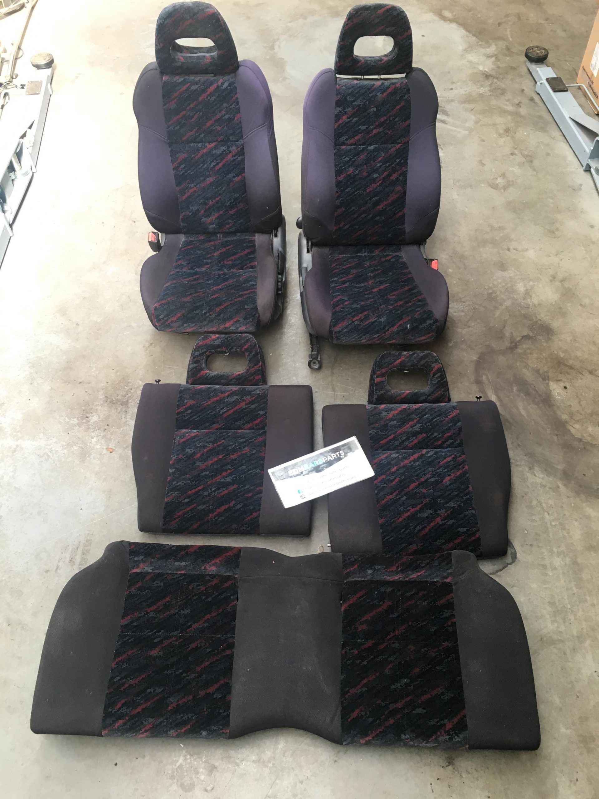 Rare Sir Vti Seats Front And Back Confetti Honda Civic Ek 96 00 Hatchback Edm Rare Parts
